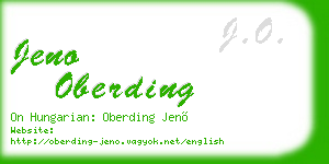 jeno oberding business card